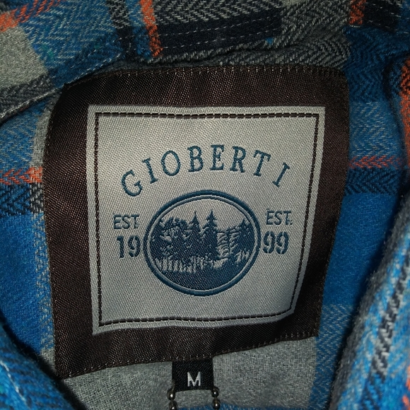 🆕Gioberti | Plaid Button Down Shirt Mens Medium - Picture 3 of 4
